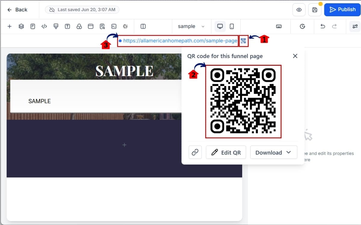GHL Funnel QR Code
 - Generate the Funnel QR Code