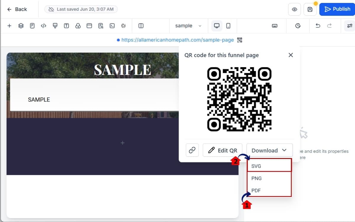 GoHighLevel Funnel QR Code
 - Download the Funnel QR Code
