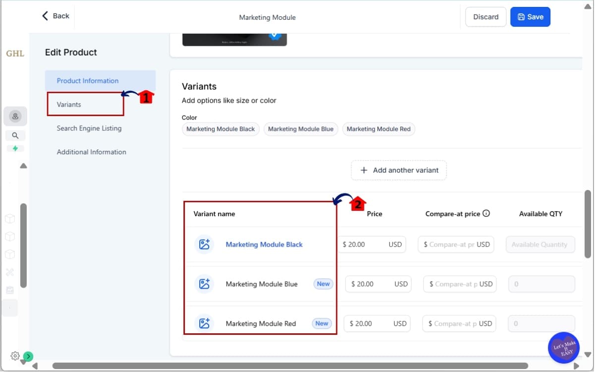 Image Alt Text
 - Review and Edit Product Variants