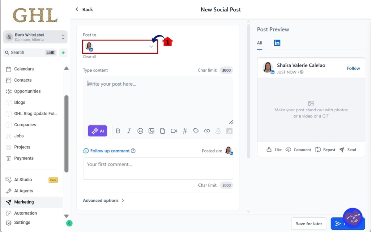 LinkedIn Poll Scheduling
 - Create a New LinkedIn Post