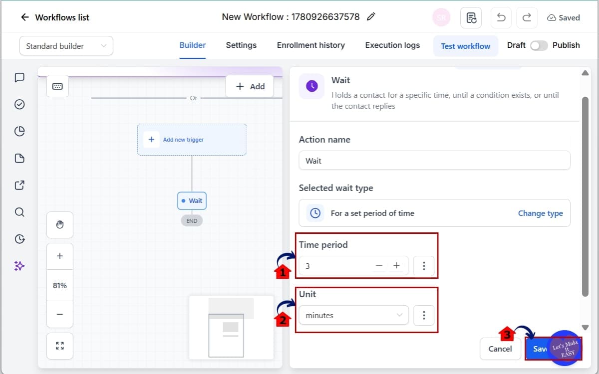 GoHighLevel Workflow Wait Action
 - Configure Time Delay (Including Seconds)