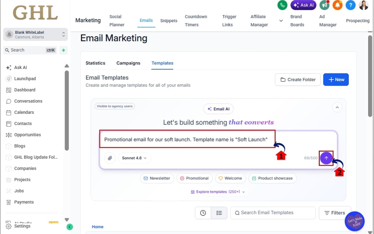 GoHighLevel Email AI Templates
 - Create a New Email AI Template