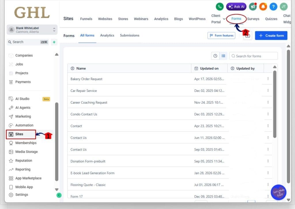 how to use form notifications