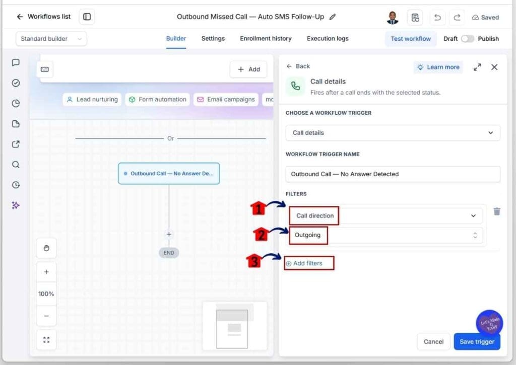 SMS Callback Workflow - Set Call Direction to Outgoing