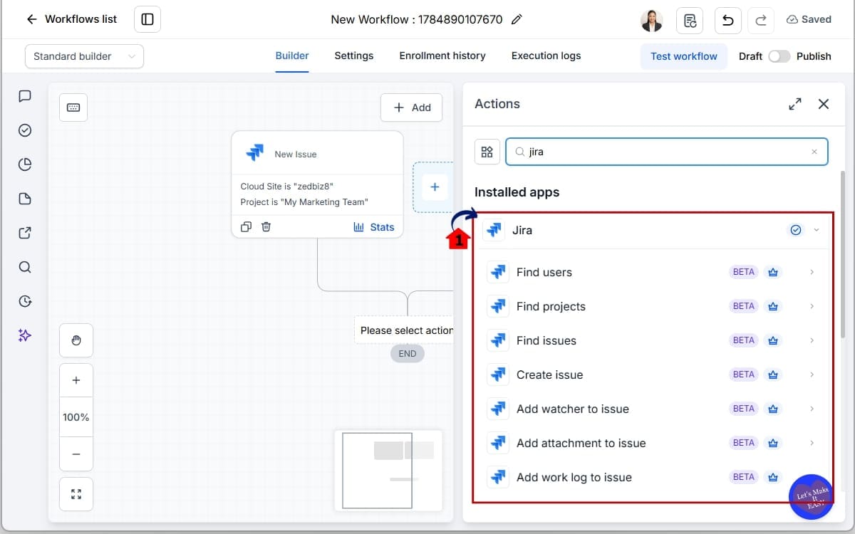 GoHighLevel Jira Workflow Automation
 - Add Jira Settings Workflow Action