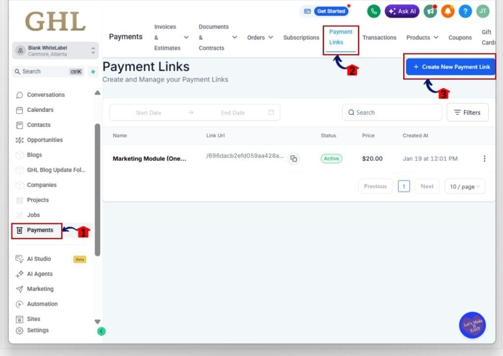how to change ghl payment button text