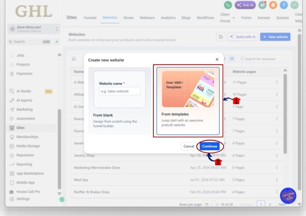 ghl template release update - open