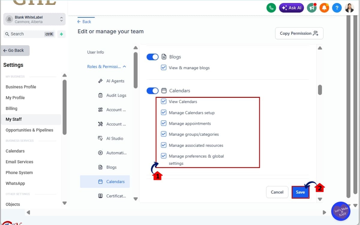 GHL Calendar User Permissions
 - Choose the Right Calendar User Permissions