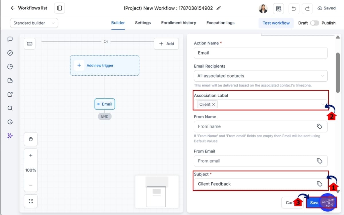 GoHighLevel Custom Object Workflows
 - Create Your Email in Workflow