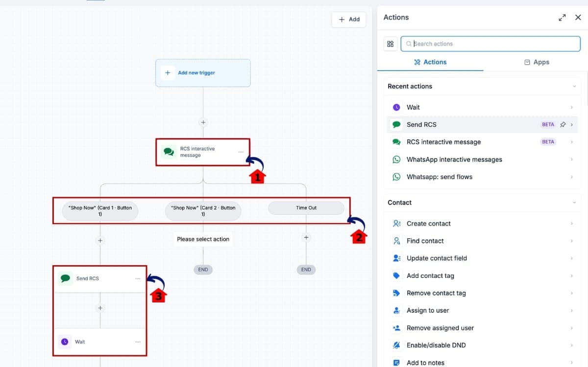 GHL RCS Workflow Messaging 
 - Build Your Customer Journey