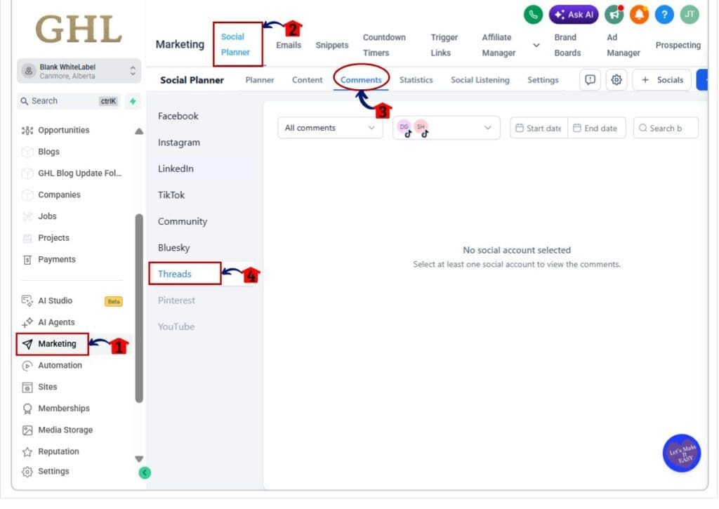 threads-comment-management -step01 how to use ghl threads comment management