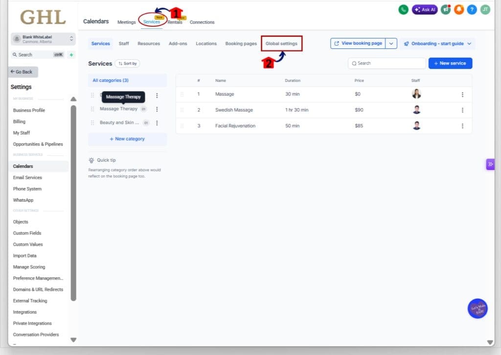 booking-date-range-step04 gohighlevel booking date range - services