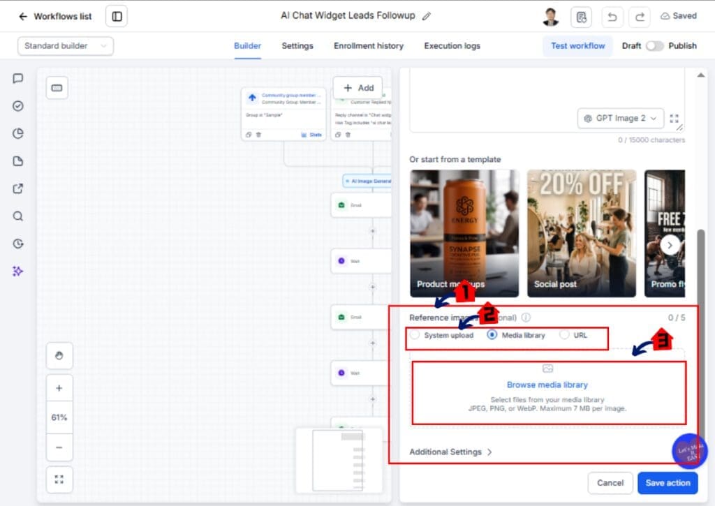 GoHighLevel Workflow List showing the workflow to open for AI image generation