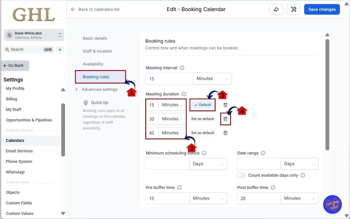 GHL Multiple Meeting Durations
 - Add Multiple Meeting Durations