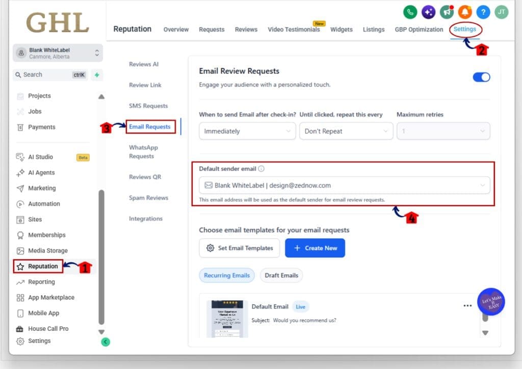review-request-sender-step01 how to use ghl review request sender