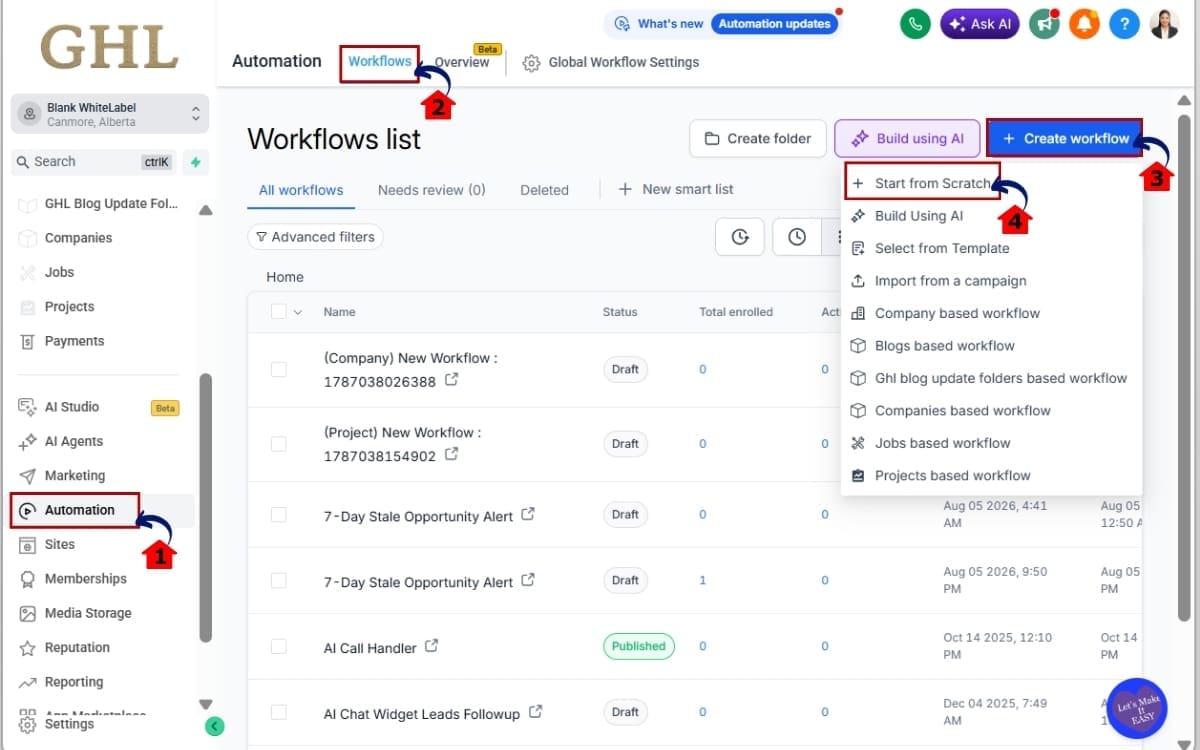 How to Use the GHL Workflow Actions Sidebar