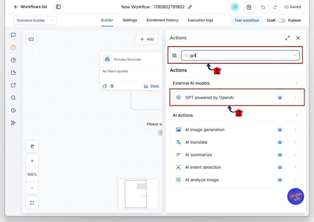 gohighlevel ai workflow models - find