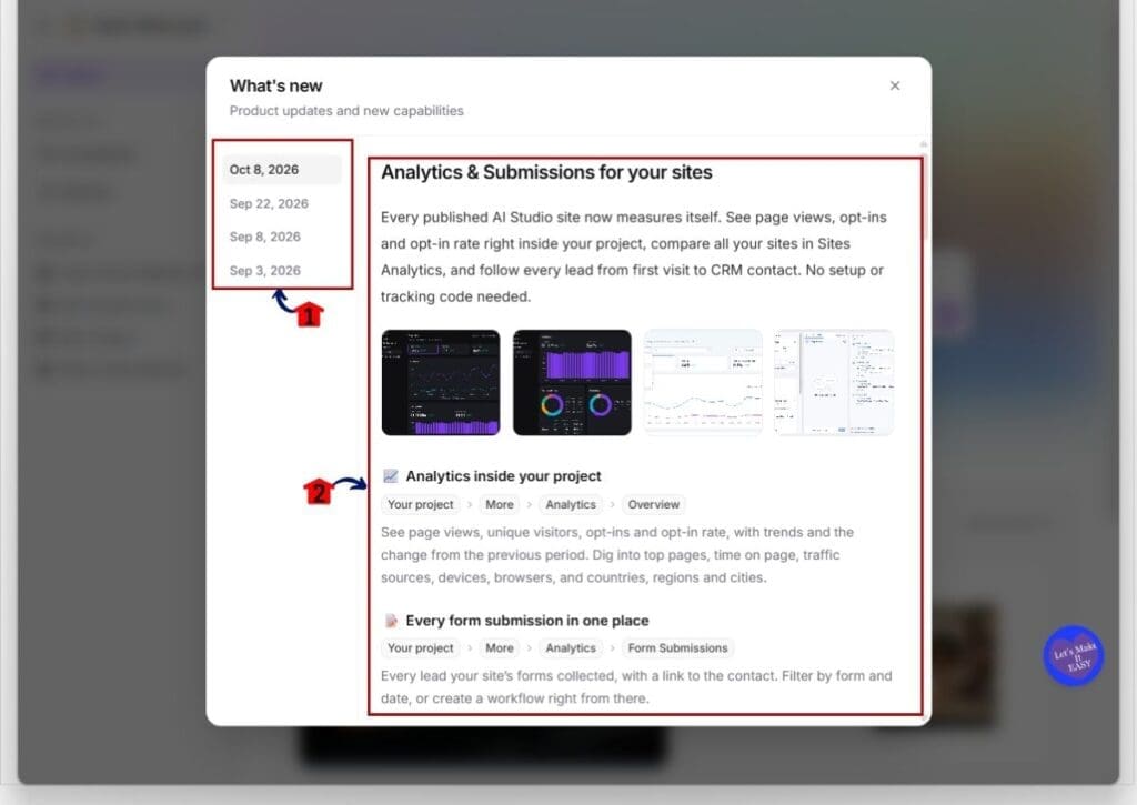 ghl ai site analytics - review