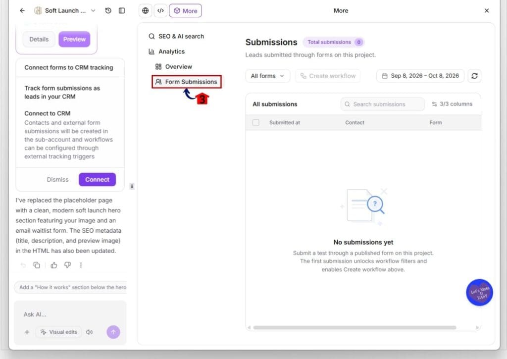 ai site analytics - form