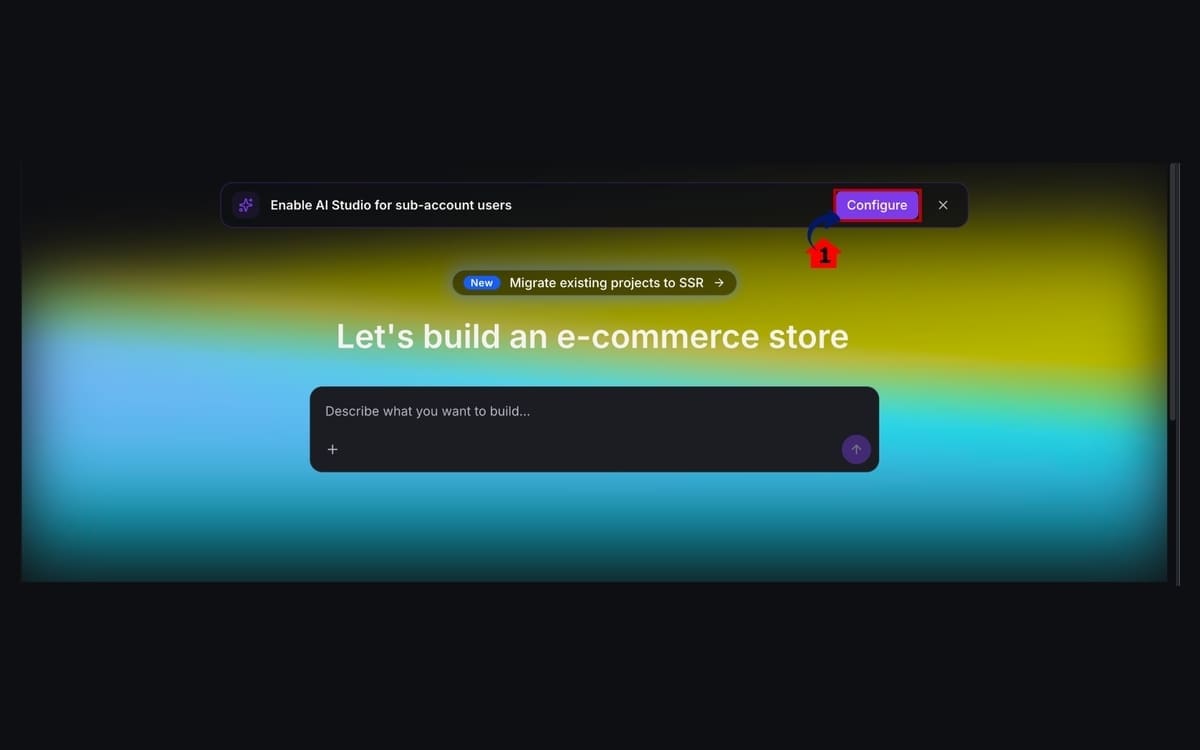 AI Studio Access
 - Open the AI Studio Access Configuration