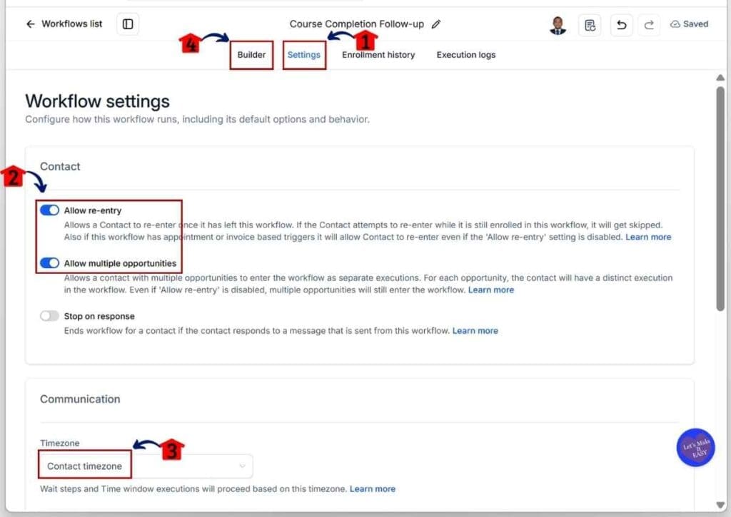 Course Completion Certificate - Set the Contact Timezone in Workflow Settings